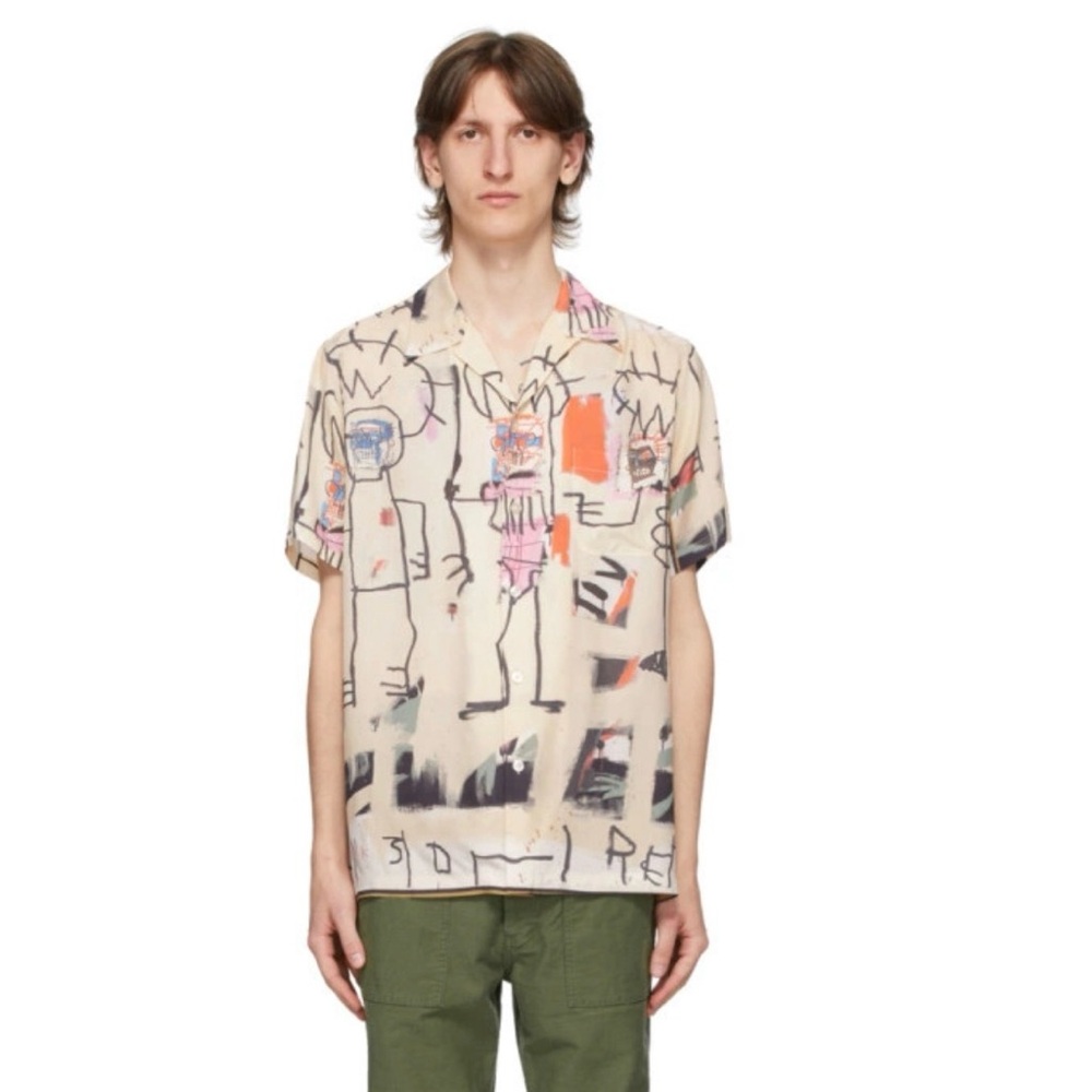 Wacko Maria Off-White Jean-Michel Basquiat Edition Hawaiian Shirt Sz:S